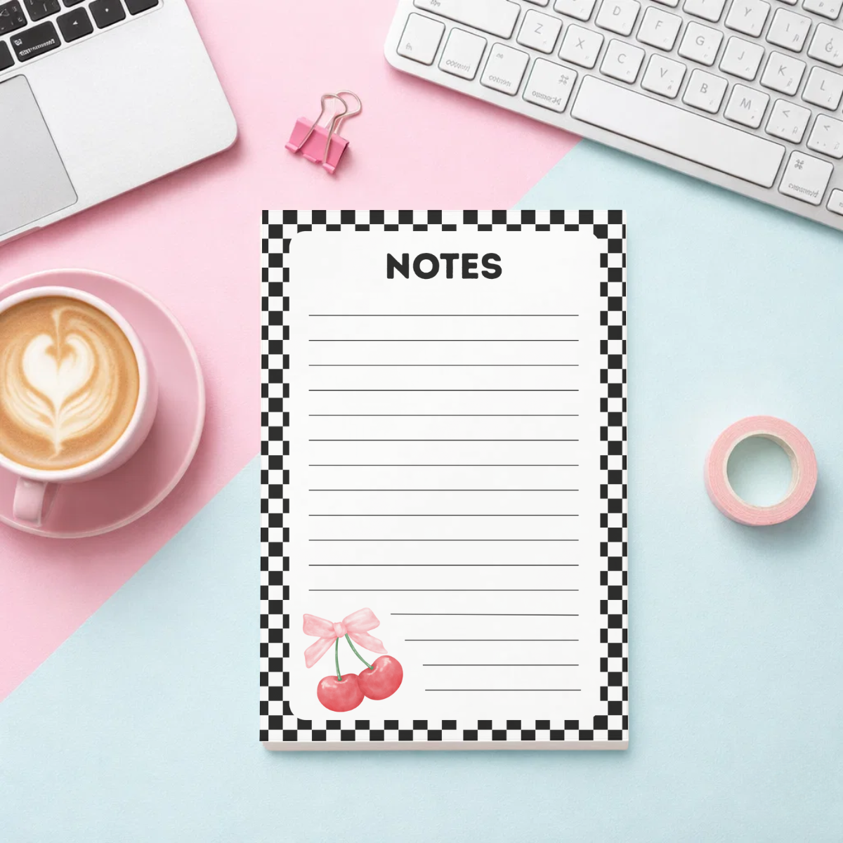 Checkered Cherry Notepad