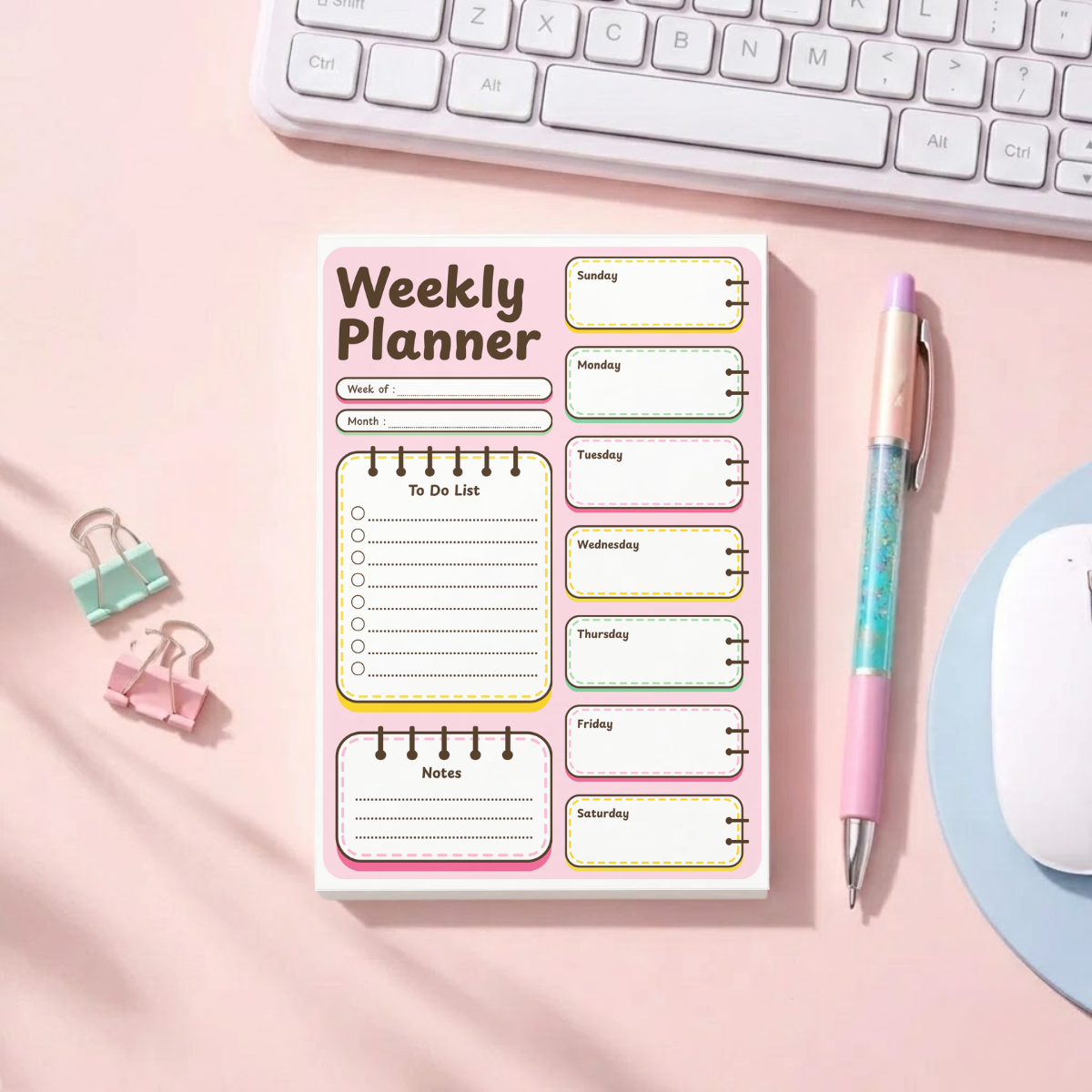 Weekly Planner Pink