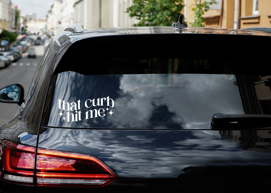 CAR DECAL THAT CURB HIT ME