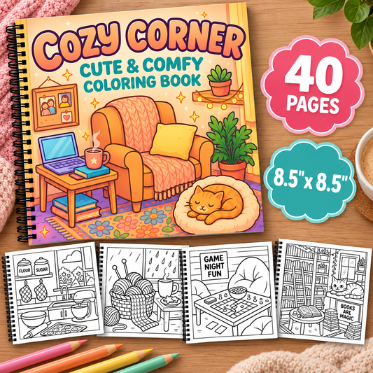 Cozy Corner Cute & Comfy Coloring Book