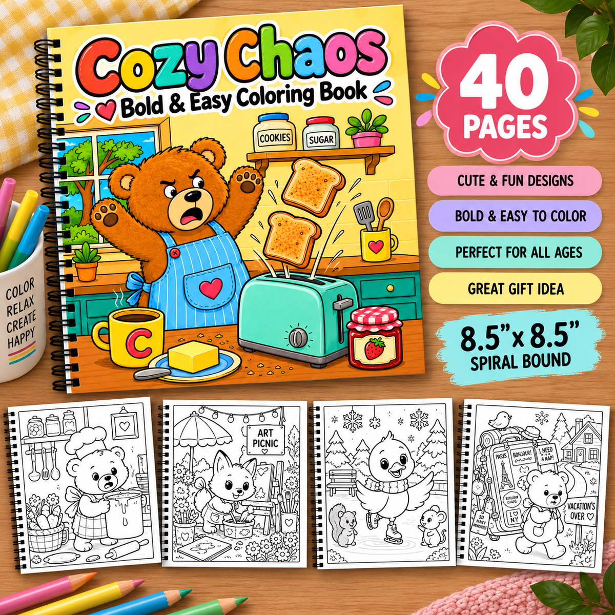 Cozy Chaos Coloring Book