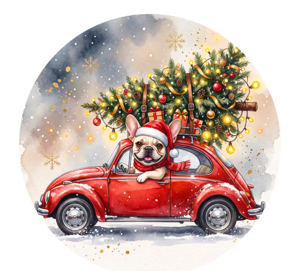 Cruisin' Dog Christmas Ornament